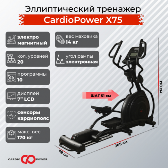 Эллиптический тренажер CardioPower X75 Эллиптический тренажер CardioPower X75